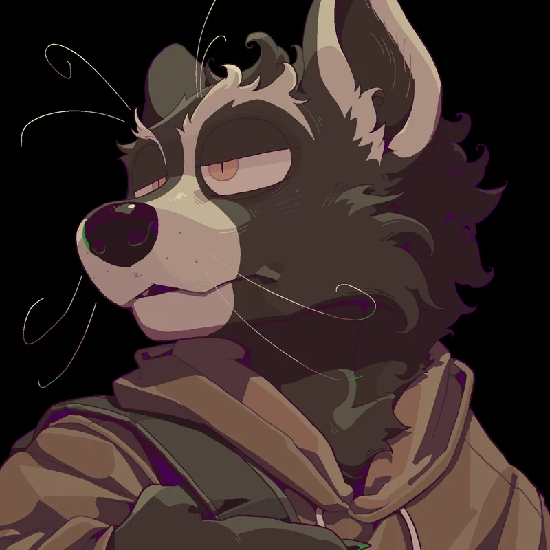 Illustration of my sona, wearing a hoodie